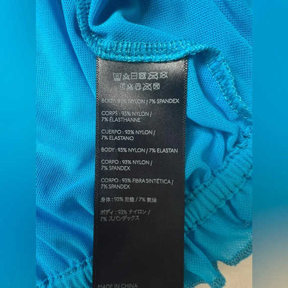 I.AM.GIA. Bindi Cropped Wrap Top Electric Blue Mesh Size M Short Sleeve - Picture 8 of 8
